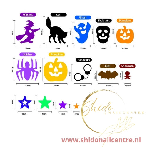 Halloween pailletten - ShidoNails® - nailart