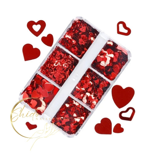 Valentijn love - ShidoNails® - rode pailletten