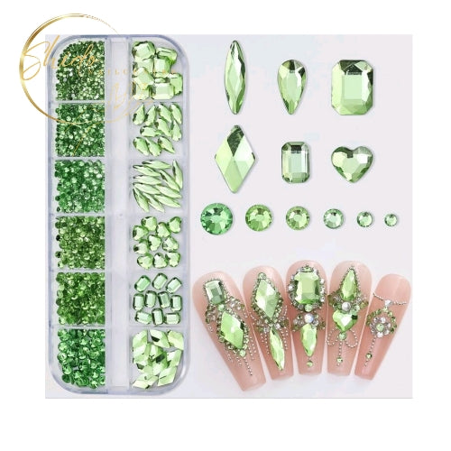 Nailart Steentjes Groen - ShidoNailst® - in verschillende maten