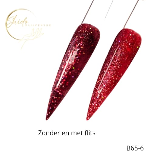 Gellak Kerstmis - ShidoNailst® - rode glitter gellak 15ml