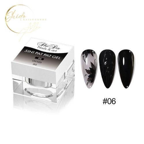 Pat Pat nr06 - ShidoNails® – zwart nailart gel 5-in-1