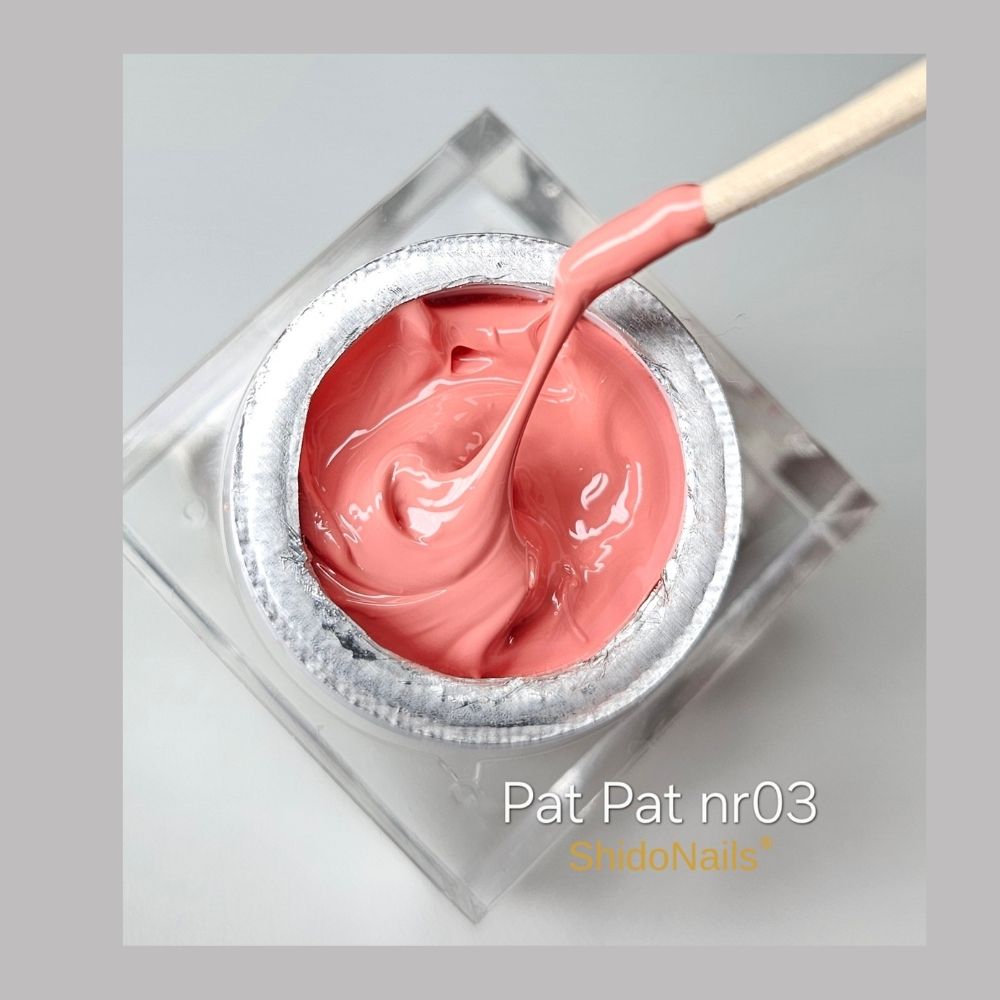 Pat Pat nailart gel nr03 ShidoNails zalm roze kleur dikke romige gel structuur voor nailart lijnen en ombre nagel winkel