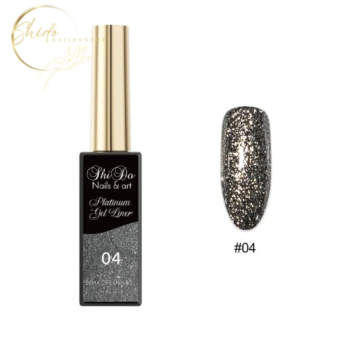 Shido Nails & Art® Platinum Gel Liner – #04 antraciet voor strakke french of lijnen