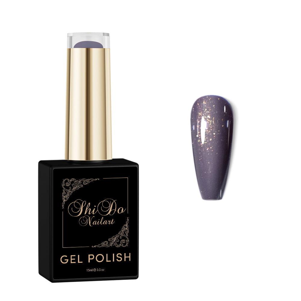 Vintage Purple – ShidoNails – aubergine met subtiele goudsparkle