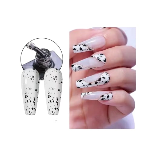 Eggshell Top Glans – ShidoNails® – Hoogglans gellak met zwarte spikkels 15ml