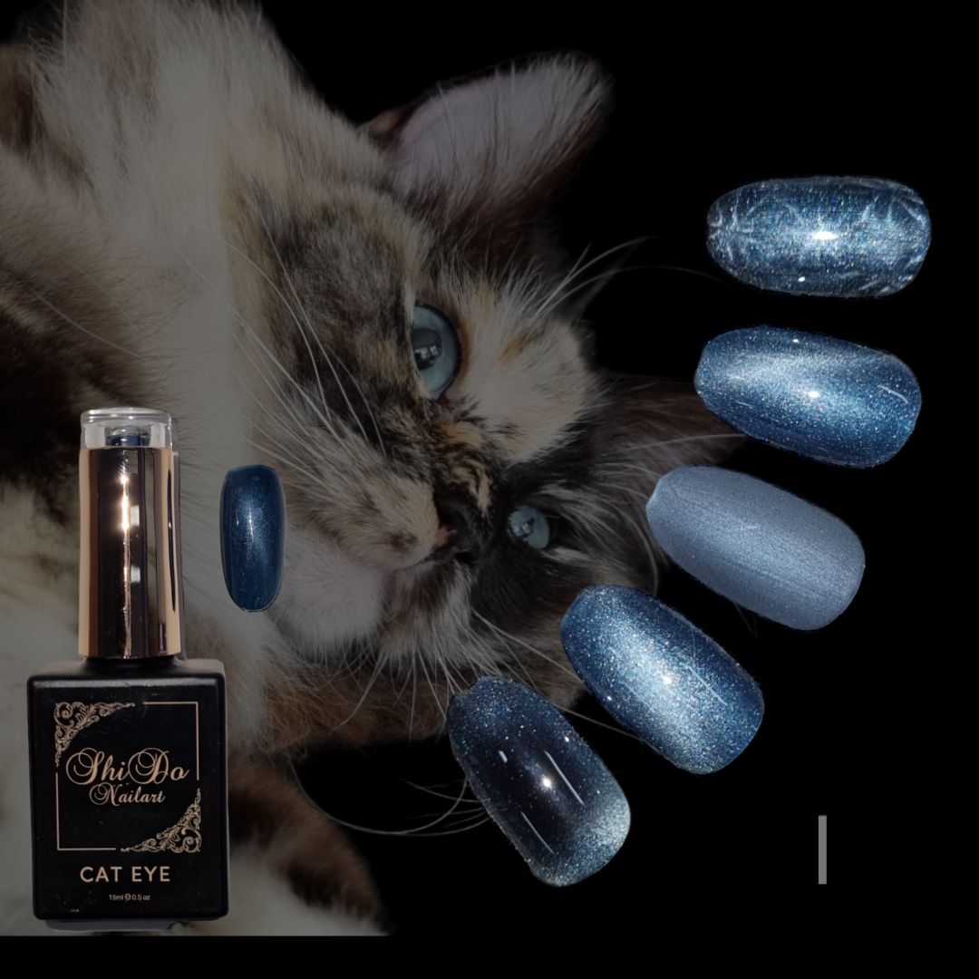 Cateye Vlinder donker blauw - ShidoNails® - diepe cateye gellak 15ml