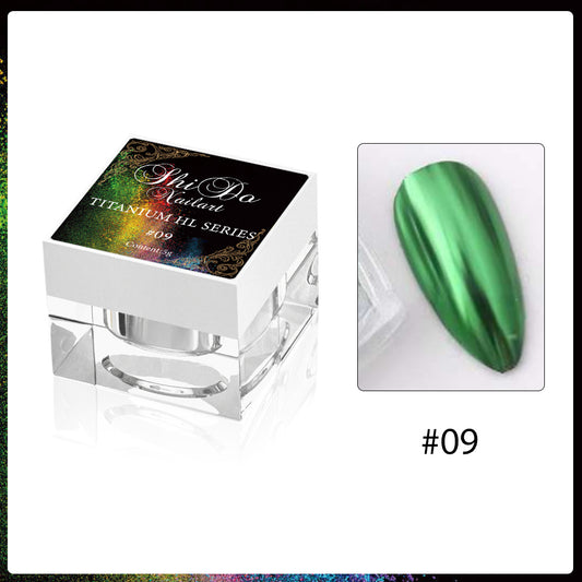 Titanium Chrome donker groen #09 - ShidoNails® - donker groene chrome poeder 5gr