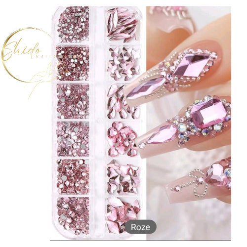 Nailart steentjes roze