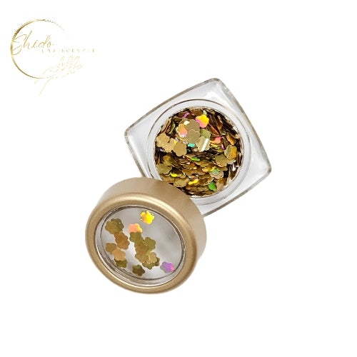 Pailletten Gold Flower - ShidoNails® - nailart