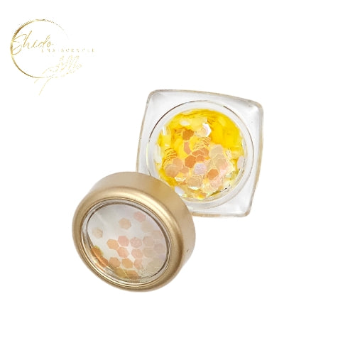 Pailletten Geel - ShidoNails® - nailart