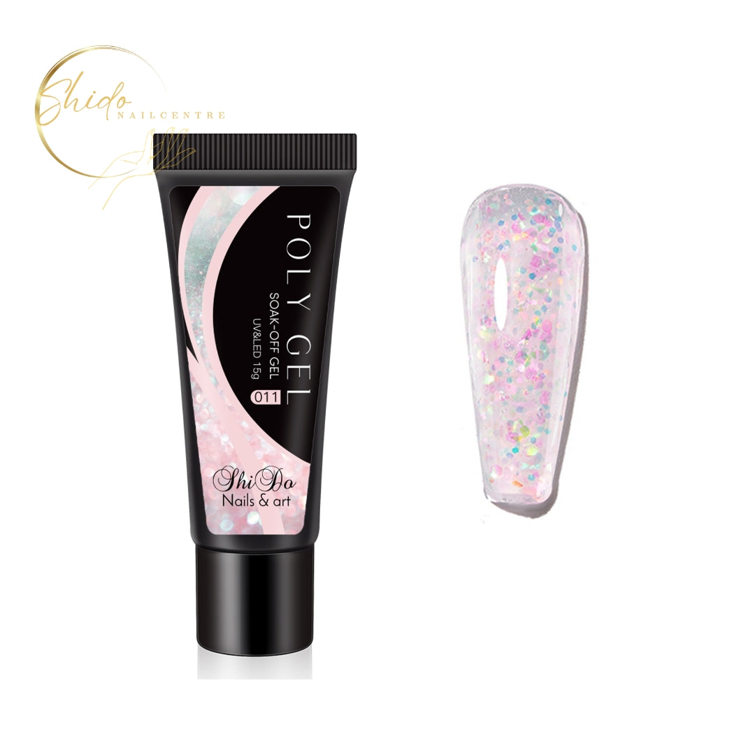 Polygel nr011 ShidoNails® - Glitter polygel 15ml