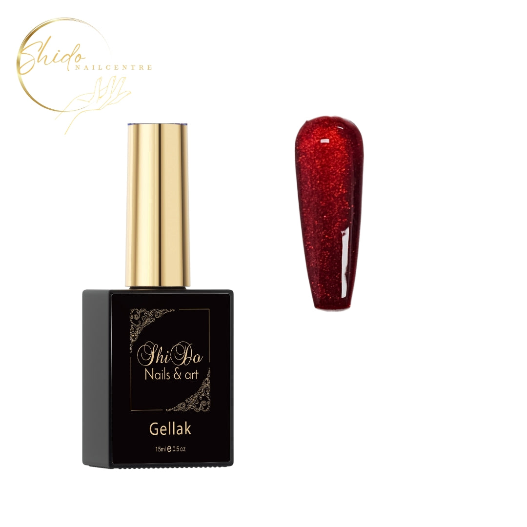 Shidonails gellak rood creëer mooie designs met deze cateye 