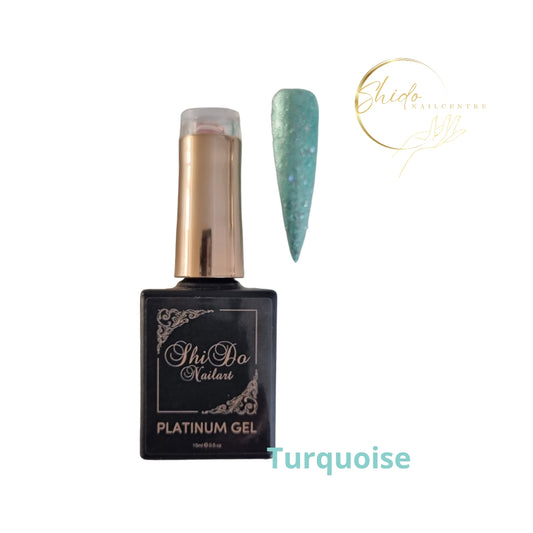 Glitter Turquoise - ShidoNails® - turquoise glitter gellak 15ml