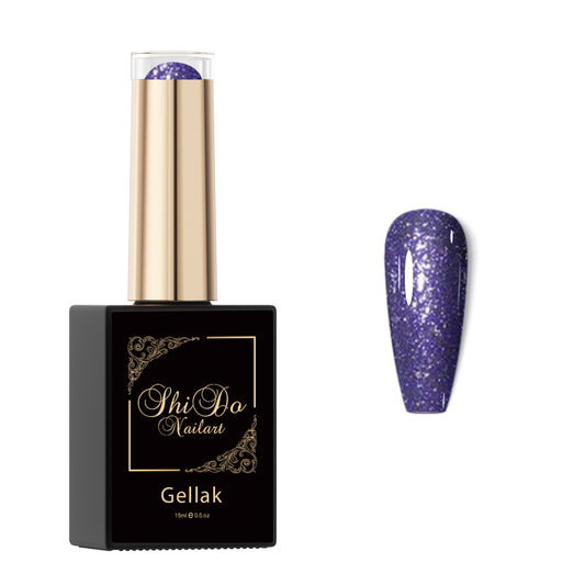 Gellak Platinum Glitter Paars - ShidoNailst® - glitter gellak 15ml