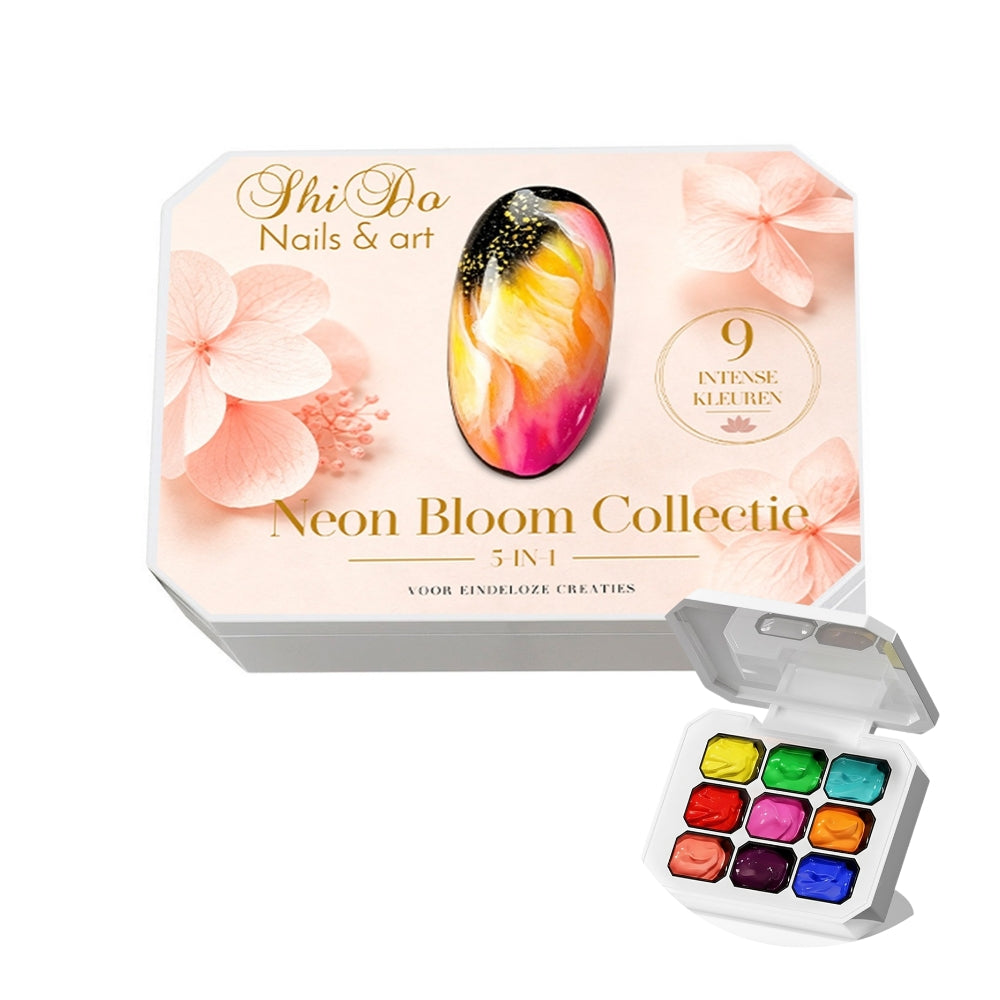 Neon Bloom Collectie met 9 kleuren Pat Pat Gel 5-in-1 van ShidoNails