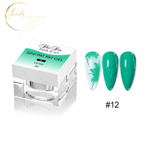 turquoise PatPat gel van ShidoNails® voor creatieve nailart en abstracte nageldesigns