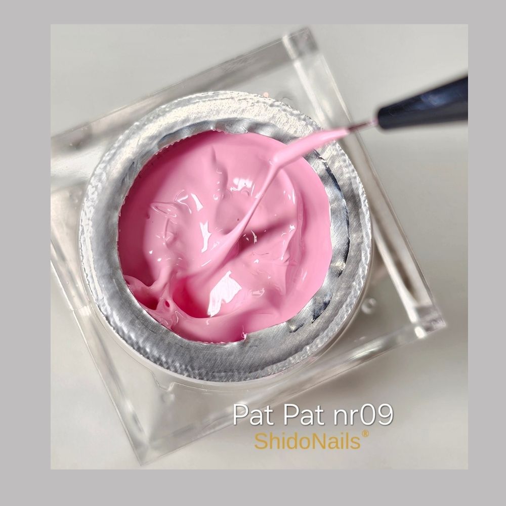 Pat Pat nailart gel nr09 ShidoNails baby roze kleur creamy structuur geschikt voor ombre en nailart nagel winkel