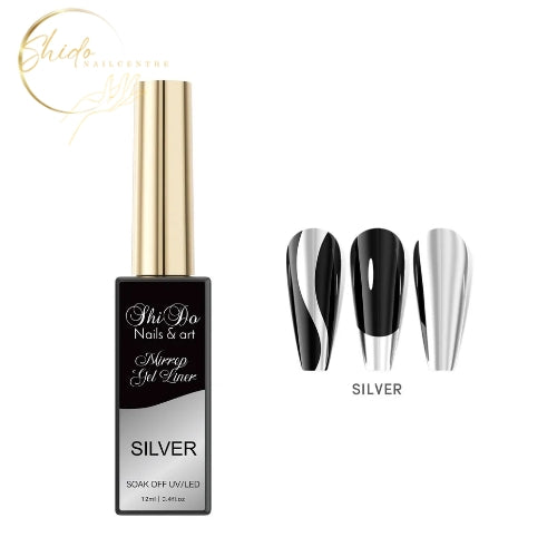 bright zilver striper gellak voor fijne lijnen Striper gel ShidoNails® 