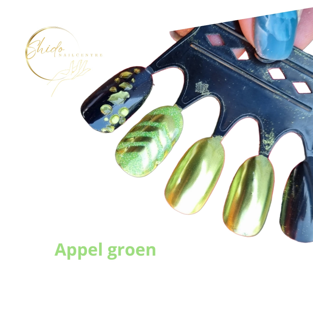 Titanium #17 Appel groen - ShidoNails® - chrome poeder