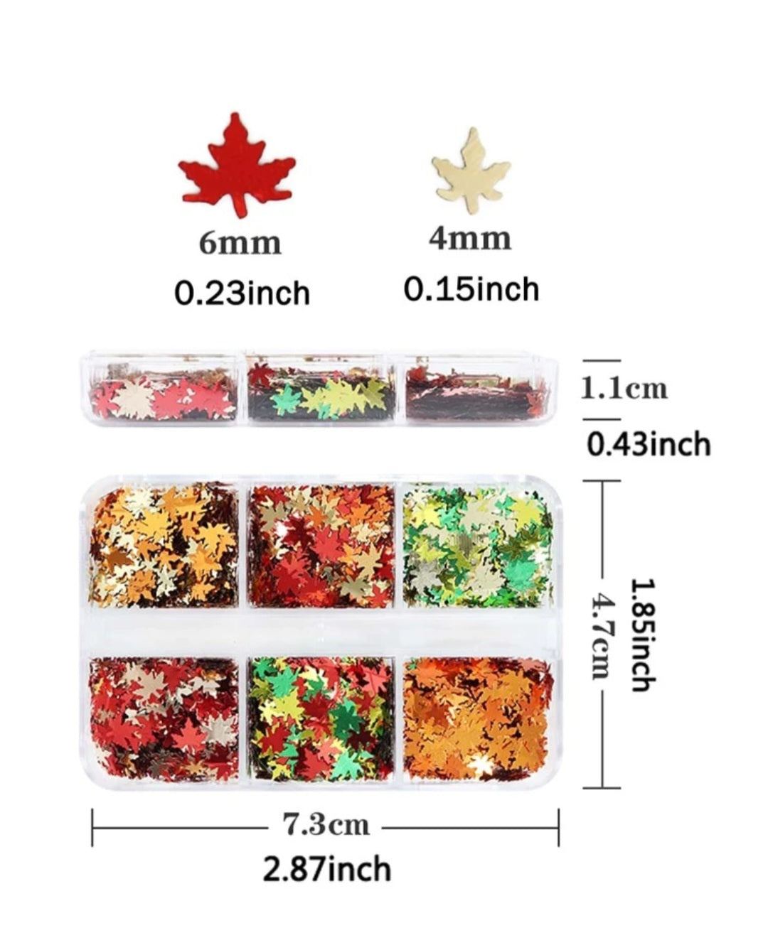 Herfst glitters - ShidoNails® - gouden blaadjes voor nailart
