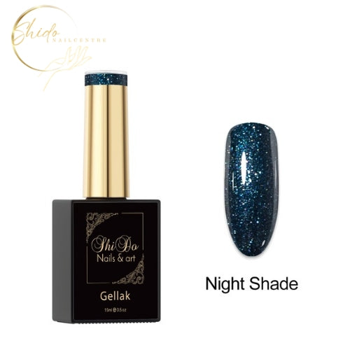 Night Shade Blauw - ShidoNails® - Glitter Gellak 15ml