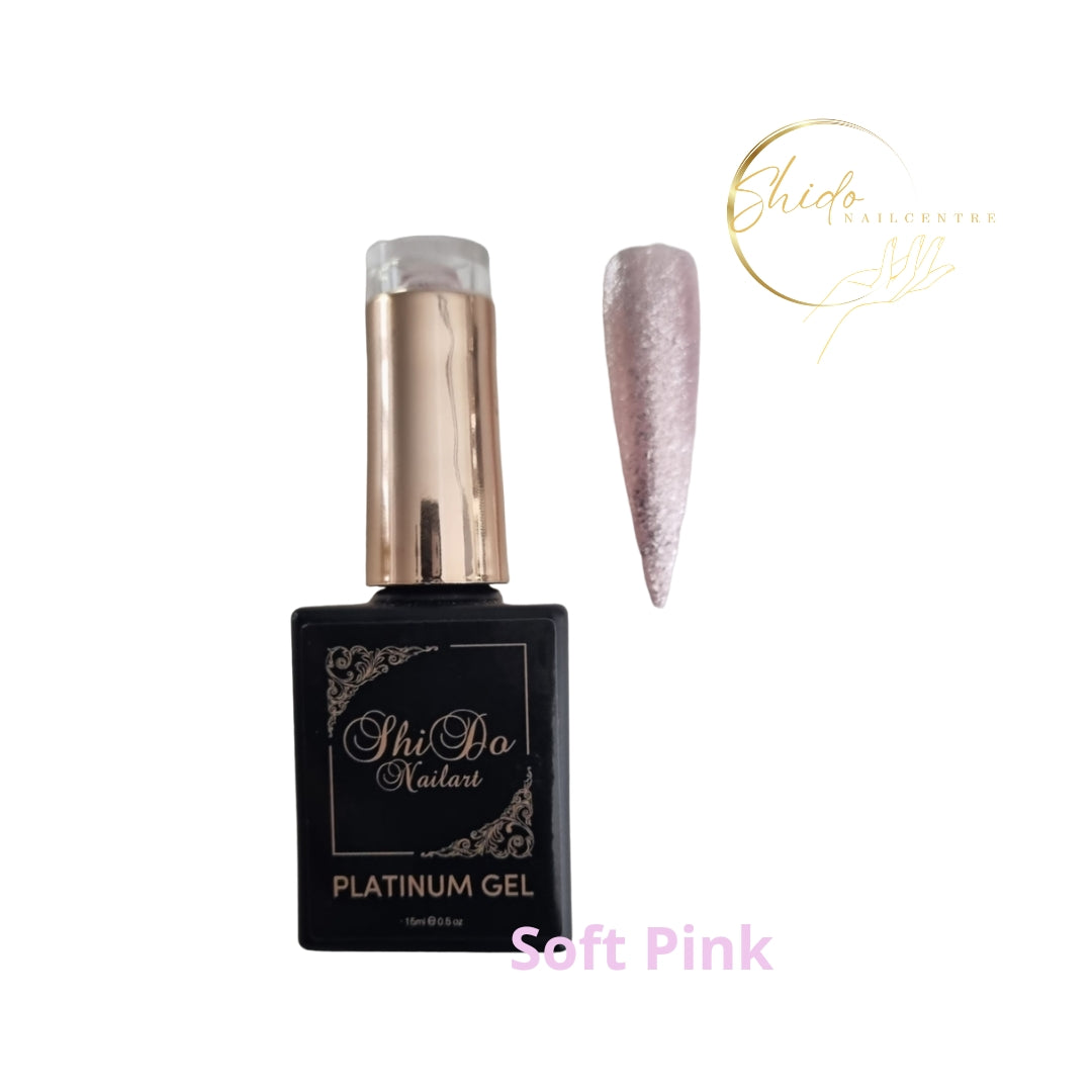 Glitter Soft Pink - ShidoNails® - babyroze glitter gellak 15ml