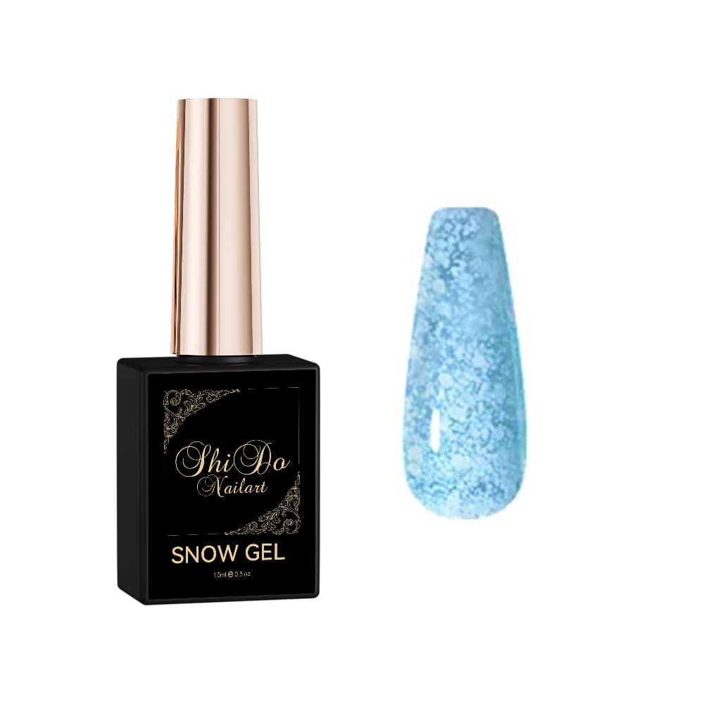 Snow blauw - ShidoNails® - transparant met spikkels gellak 15ml