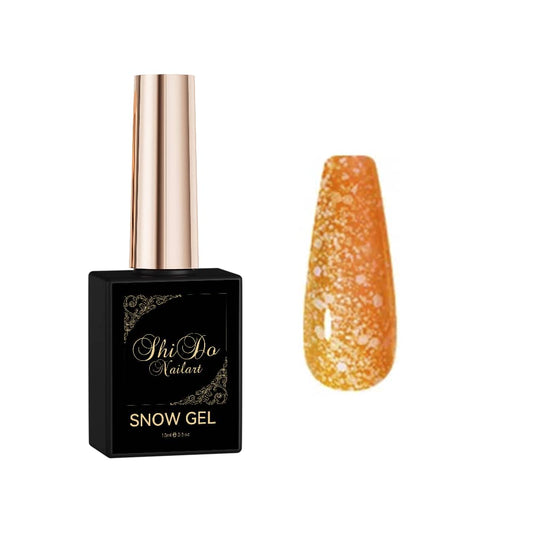 Snow oranje - ShidoNails® - transparant met spikkels gellak 15ml