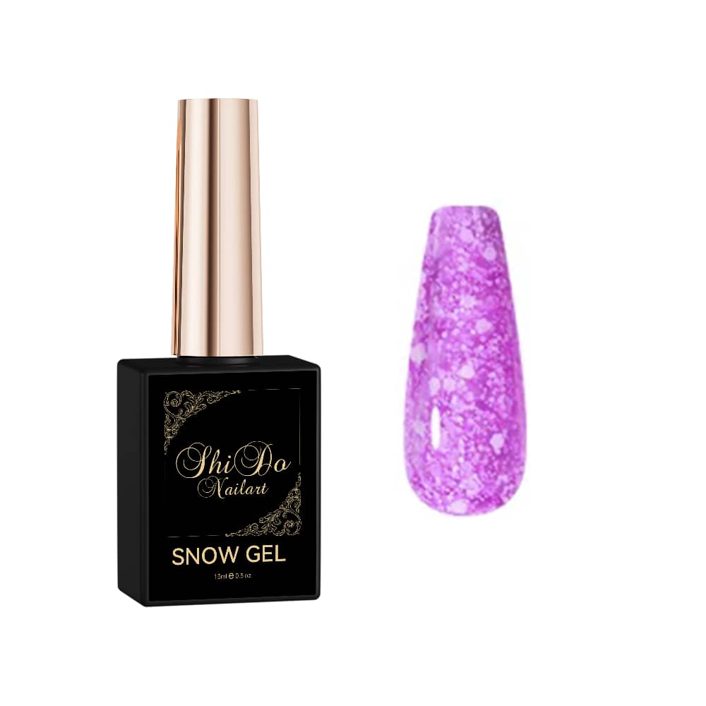 Snow paars - ShidoNails® - transparant met spikkels gellak 15ml