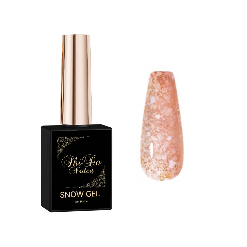 Snow Zalm - ShidoNails® - transparant met spikkels gellak 15ml