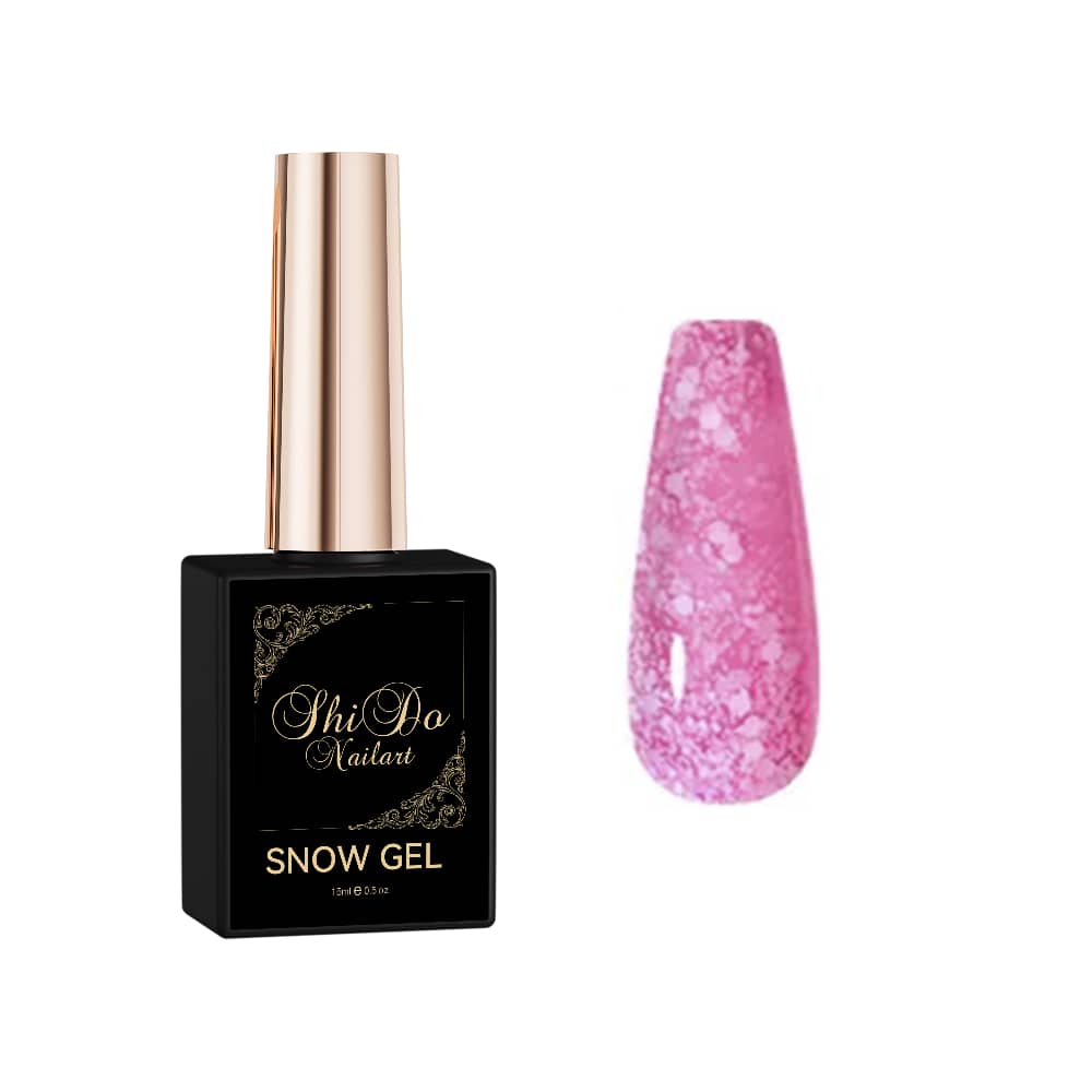 Snow Roze - ShidoNails® - transparant met spikkels gellak 15ml